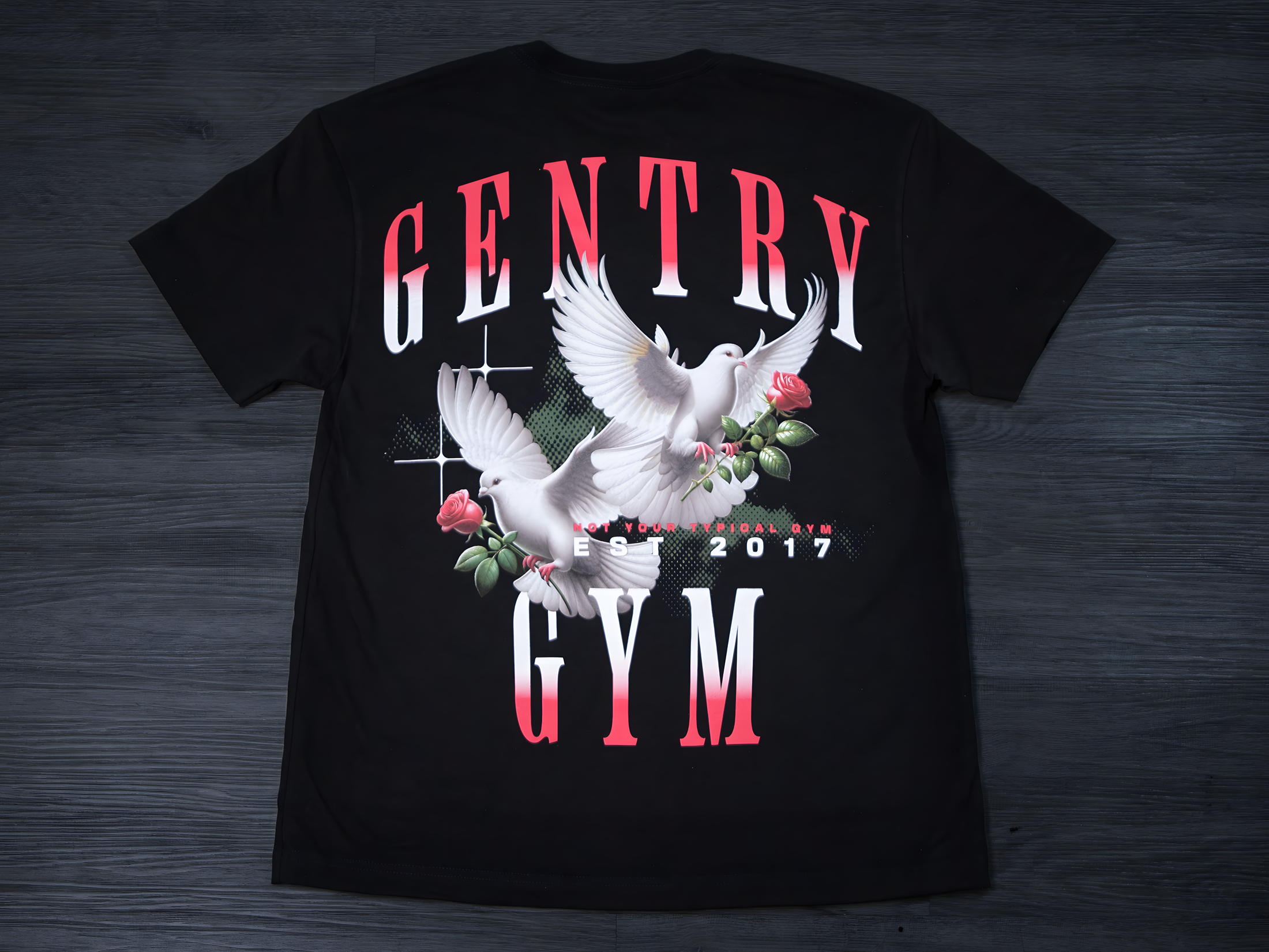 Doves & Roses Tee — Black